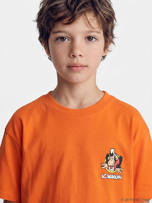 Nostaljik Maymun Bask?l? Unisex ?ocuk Ti??rt