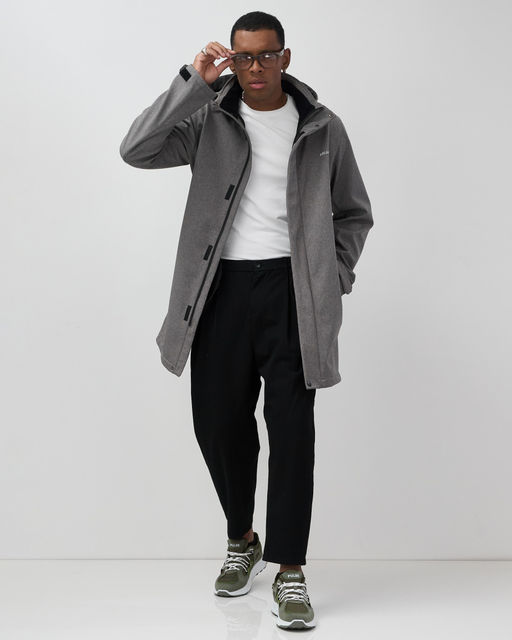 Парка спортивная мужская с капюшоном softshell серого цвета 9565Sr - Mtforce фото 12