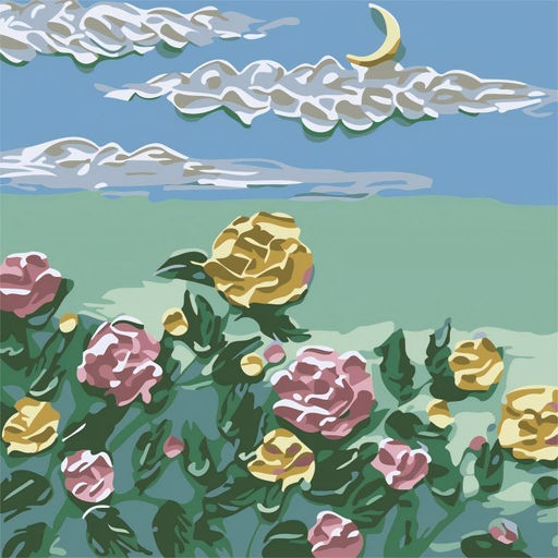 Картина по номерам на подрамнике Draw Me! Yellow-pink flowers, (20*20 см)