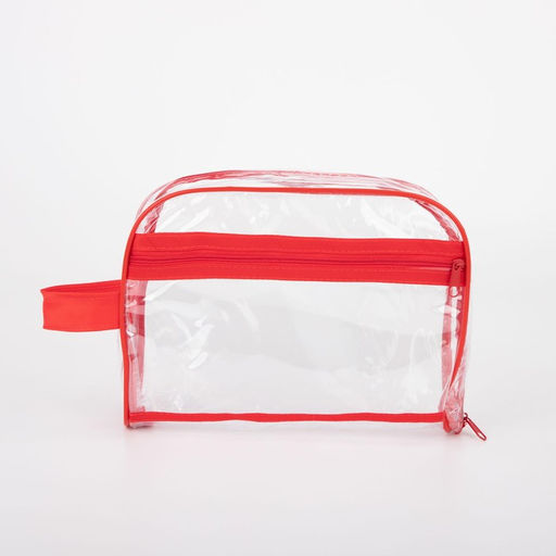 Косметичка на молнии, наружный карман, с ручкой, цвет красный - Simaland фото 3