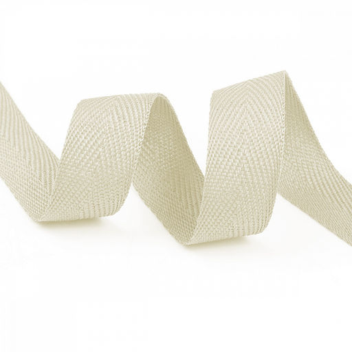 Лента-тесьма 20мм киперная 4г полиэстер TBY цв.S801 молочный уп.50м