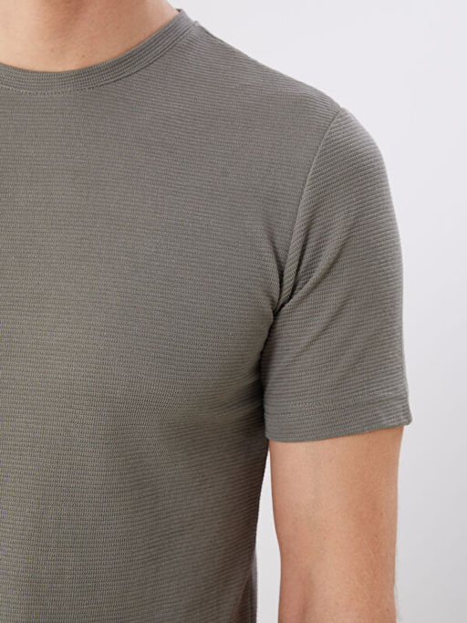 Bisiklet Yaka K?sa Kollu Erkek Dokulu Ti??rt