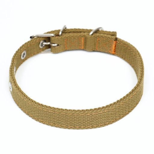 Ошейник брезентовый двухслойный, 52 х 2 см, песочный - Пижон фото 2