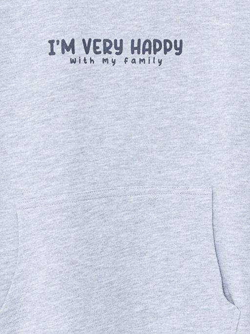 Bisiklet Yaka Bask?l? Erkek Bebek Sweatshirt ve E?ofman Alt 2li Tak?m