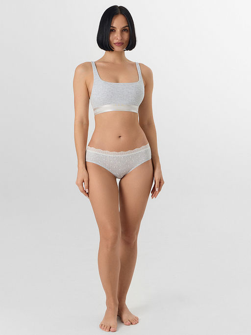 Цена за 2 штуки! Трусы слипы женские серые с принтом в сердечко - Mark formelle фото 6