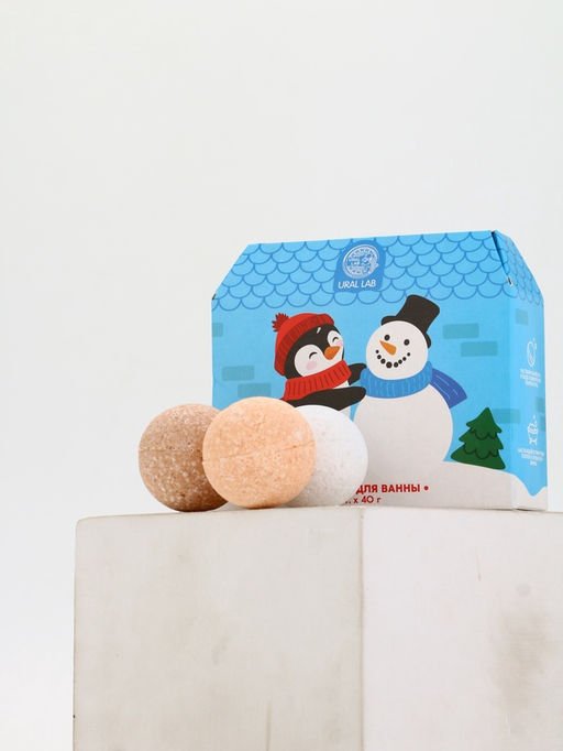 Бомбочки для ванны в домике «Пингвин», набор 6 шт х 40 г, URAL LAB