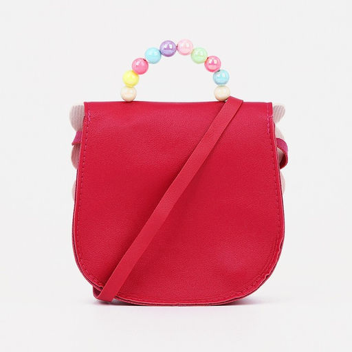 Сумка детская, для девочки с длинным ремешком, с блёстками, на магните, розовая