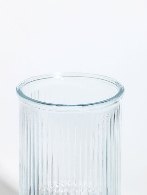Ваза Лесли, линии, 20?10 см, стекло, прозрачная