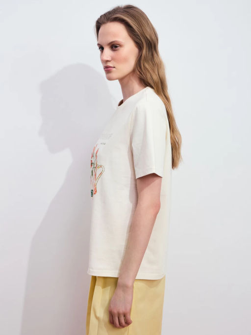 Футболка из хлопка с принтом ZR2605023411-9 / Zarina