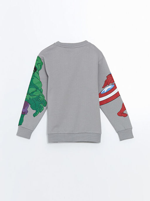 Bisiklet Yaka Hulk Bask?l? Erkek ?ocuk Sweatshirt - Waikiki фото 3