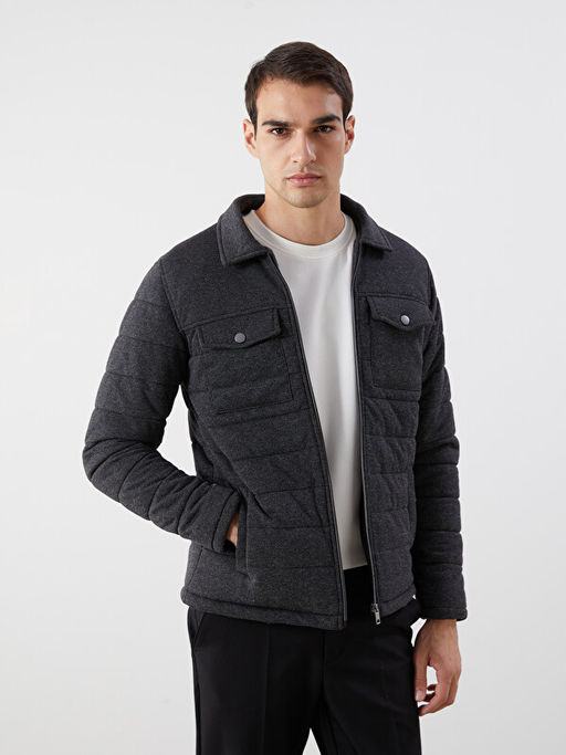 Slim Fit G?mlek Yaka Erkek Mont