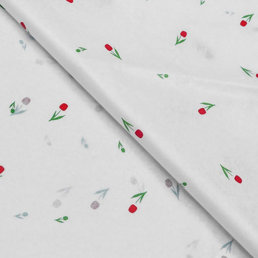 Цена за 10 шт. Бумага упаковочная тишью, Цветы, белый, 50 см ? 70 см 17 грамм