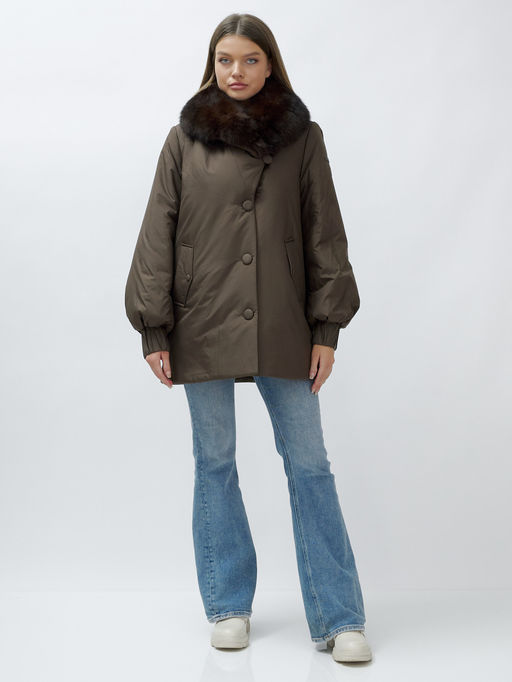 Полупальто зимние с МЕХОМ ПЕСЕЦ ЛЮКС КЛАССА коричневого цвета Бренд: TORINNI - Mtforce фото 22