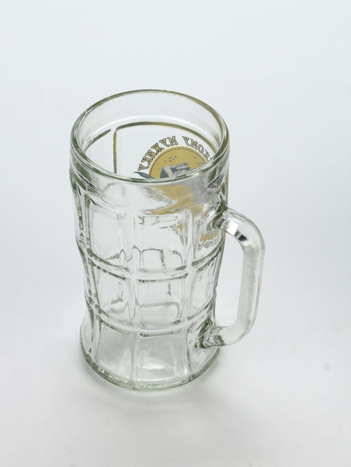 Кружка пивная стеклянная Крепкому мужику, со светлым будущим, 500 мл