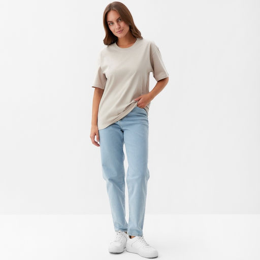 Футболка женская KAFTAN: Basic line, бежевая, размер 52-54