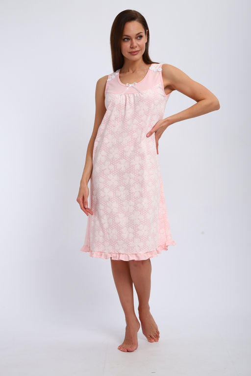 Ночная сорочка из кулирки Василиса персиковый