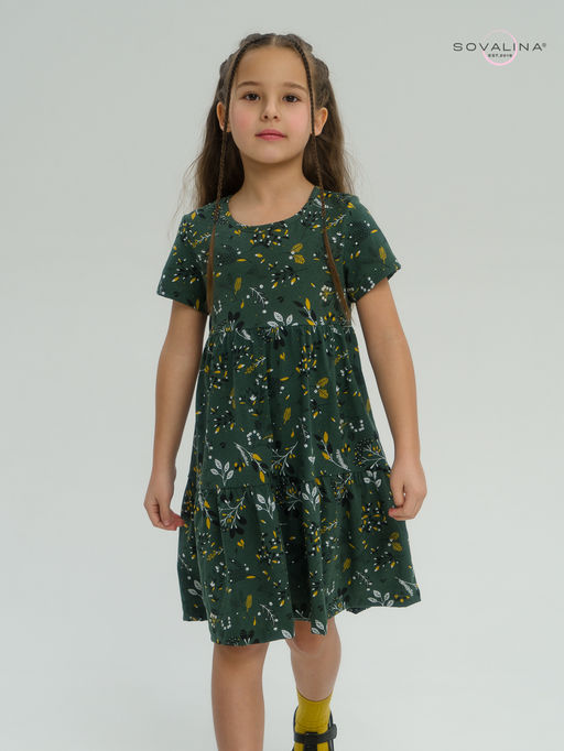 Платье Тия горчичные ветки - Sovalina фото 14