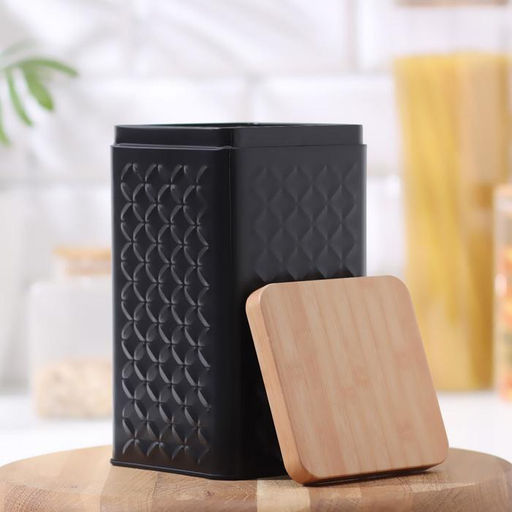 Банка для сыпучих «Сканди», 18×10 см, жесть, чёрная