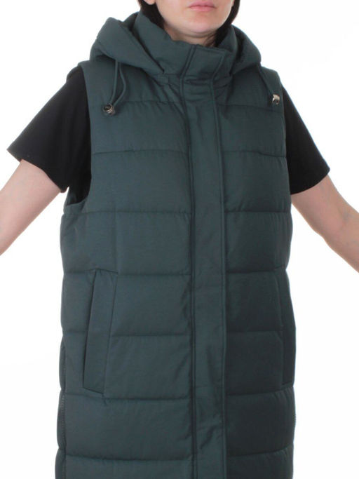 817 DK. GREEN Жилет утепленный зимний женский (150 гр. холлофайбер)