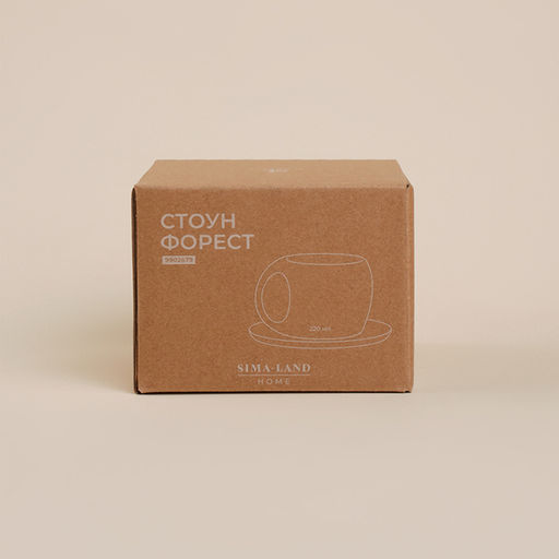 Кружка керамическая SL Home «Стоун форест», 220 мл, на деревянной подставке, d= 12 см