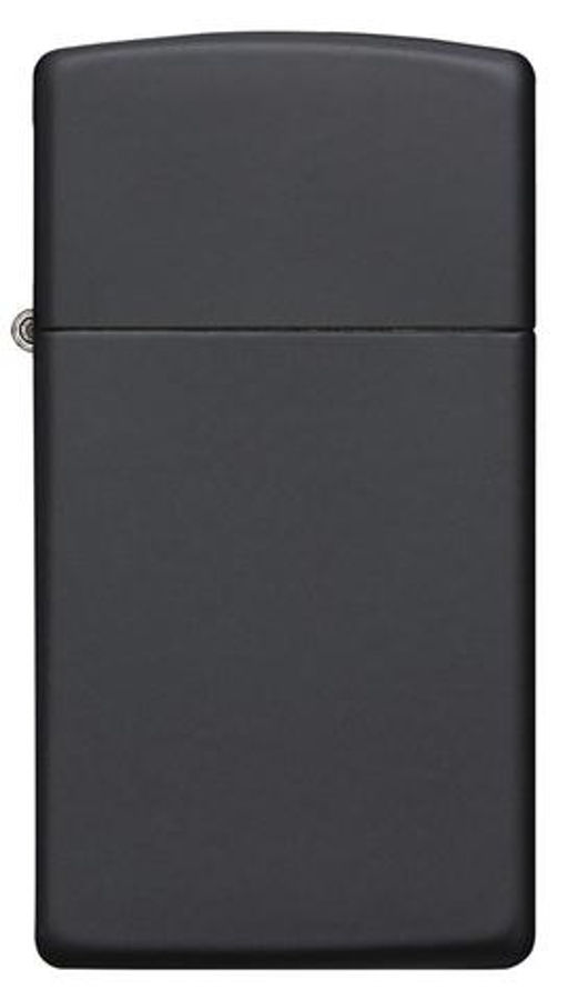 Зажигалка ZIPPO узкая с черным матовым покрытием | Slim® Black Matte 1618  фото 2