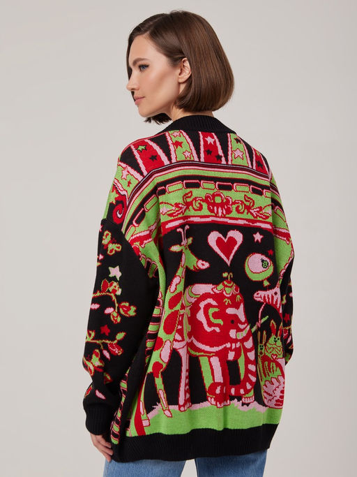 Кардиган женский 1231154008 black/multicolor - Eleganzza фото 3