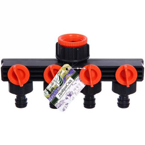 Распределитель на 4 канала 3/4", 4 штуцера ДоброСад