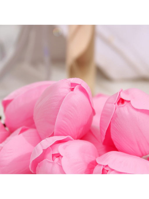 Мыльные цветы, тюльпаны, розовые, набор 50 шт.