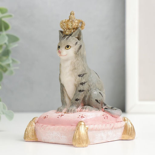 Фигурка полистоун «Кот-император на подушке», 10×6.5×7 см