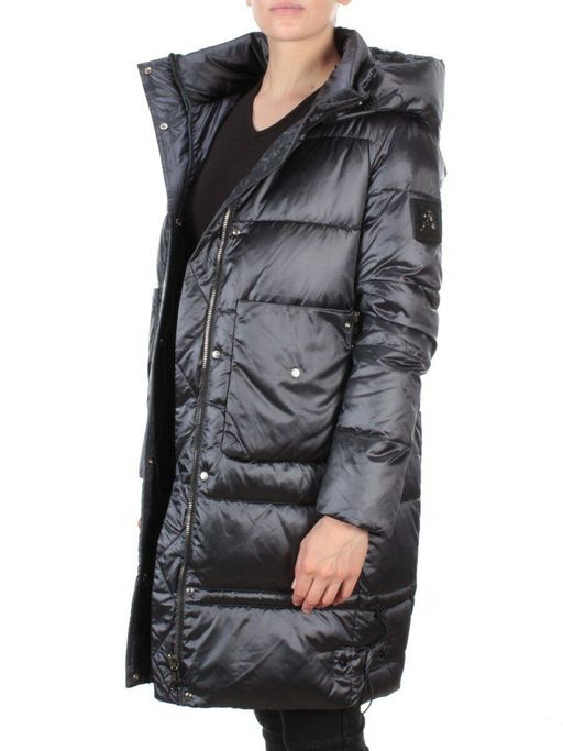 9106 BLACK Пальто зимнее женское FLOWEROVE (200 гр. холлофайбера) - Fashion фото 7
