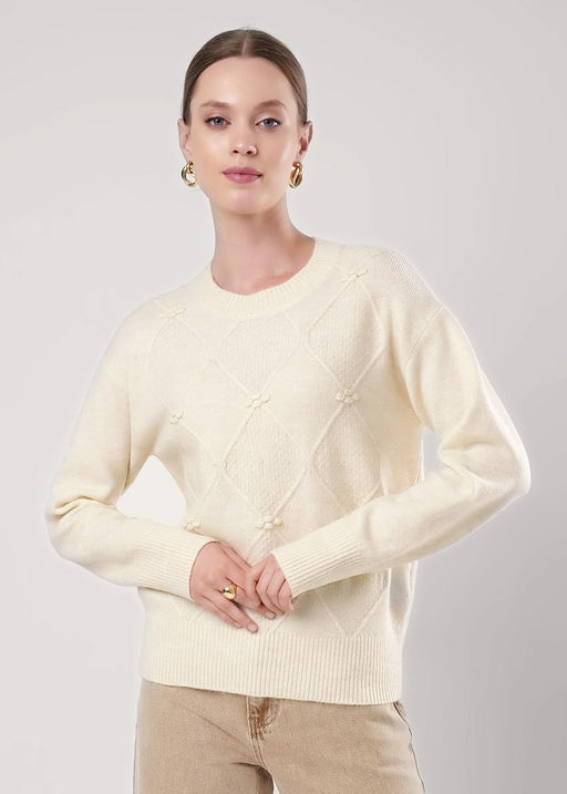 Джемпер жен. (ЧЗ) св.бежевый 154555/185апэ - Clever wear фото 2