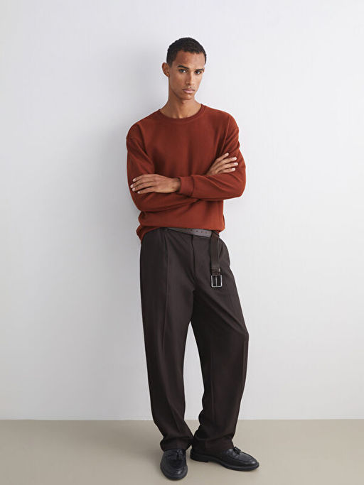 Bisiklet Yaka Erkek Sweatshirt