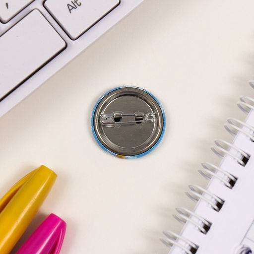 Набор значков на одежду, рюкзак, сумку Голубые, 8 шт., d=25 мм, закатные, 16.5?17 см