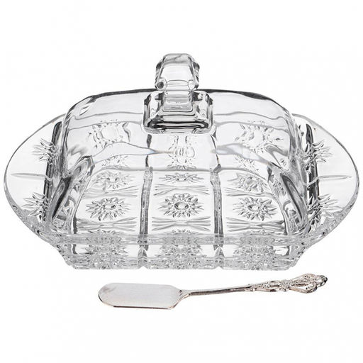 Масленка "MUZA" "MUZA CRYSTAL"+ нож 17*11*9 см, арт. 195-129, 195-174