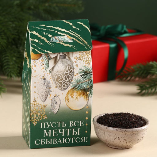 Подарочный набор Чудеса случаются: чай чёрный, вкус: яблочный штрудель 50 г., конфеты с кокосовой начинкой 110 г., печенье брауни 120 г., календарь - Фабрика счастья фото 4