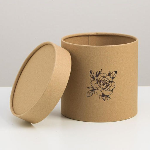 Коробка подарочная шляпная из крафта, упаковка, «Цветок», 15×15×15 см