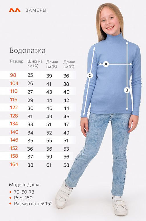 Детская базовая водолазка в рубчик Happyfox