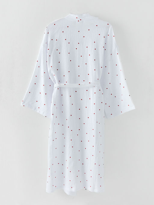 Халат женский белый с принтом в сердечко - Mark formelle фото 8