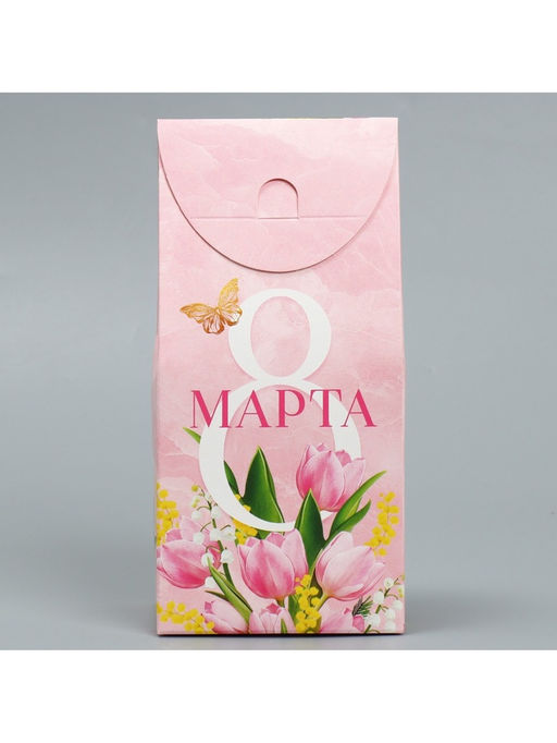 Цена за 5 шт. Коробка кондитерская, упаковка, «8 Марта», 9 х 19 х 6 см