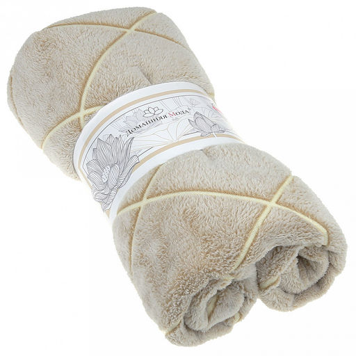 Плед/покрывало 240х200см "Ромбы, беж", велсофт "Bamboo" набивной, полиэстер 100%, плотность 260г/м2, упаковка: 20х33см пояс бумажный, "Домашняя мода" (Россия)