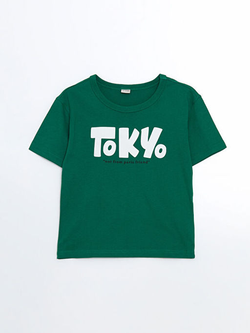 Bisiklet Yaka Tokyo Bask?l? Erkek ?ocuk Ti??rt