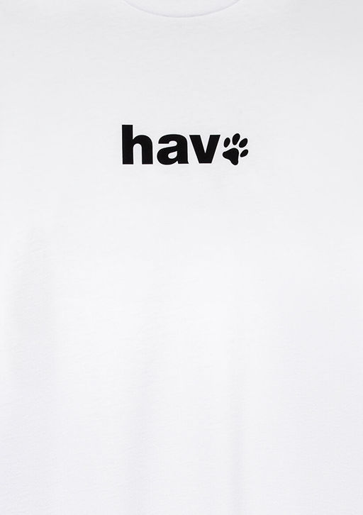 Hav Bask?l? Beyaz Tisort - Mavi фото 7