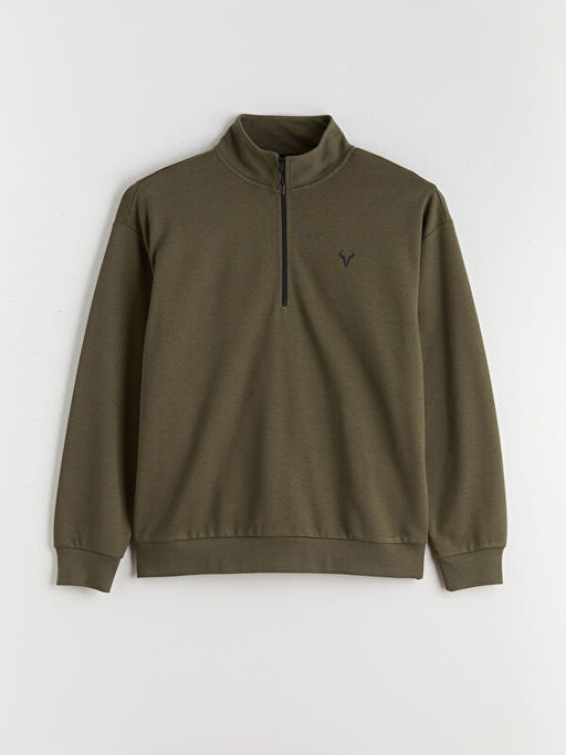 Dik Yaka Erkek Sweatshirt