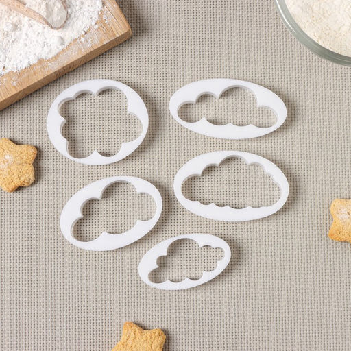 Формы для вырезания теста и мастики Доляна, набор 5 шт., 7.8?4.6?1 см, пластик, белые