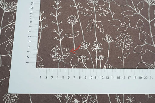 Теплый хлопок Флора - пунктир цв.коричнево-лиловый винтаж, ш.1.50м, хлопок-100%, 160гр/м.кв - Купава фото 7