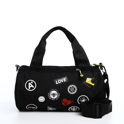 Сумка молодёжная на молнии, цвет чёрный - Simaland фото 2