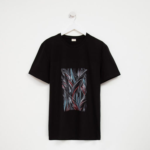 Футболка мужская MINAKU с фирменным принтом цвет чёрный, р-р 54