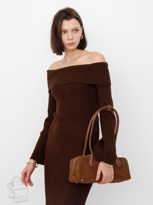 Сумка женская кожаная 1321THF brown Polina&Eiterou