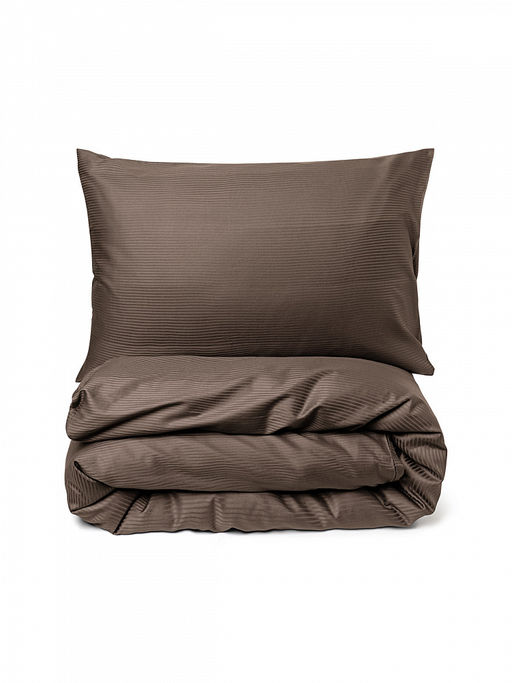 Пододеяльник сатин-страйп 175x210 коричневый сатин - Denastia фото 3