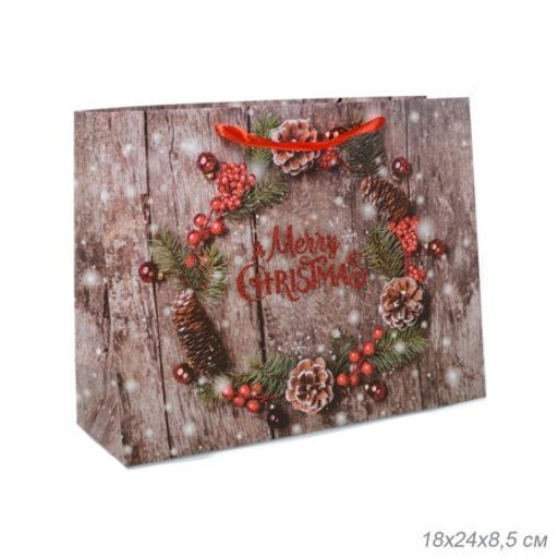 Цена за 12 шт. Пакет подарочный 18х24х8.5 / 362-61-S /уп 12/720/Новый год - ГалеонТрейд фото 6